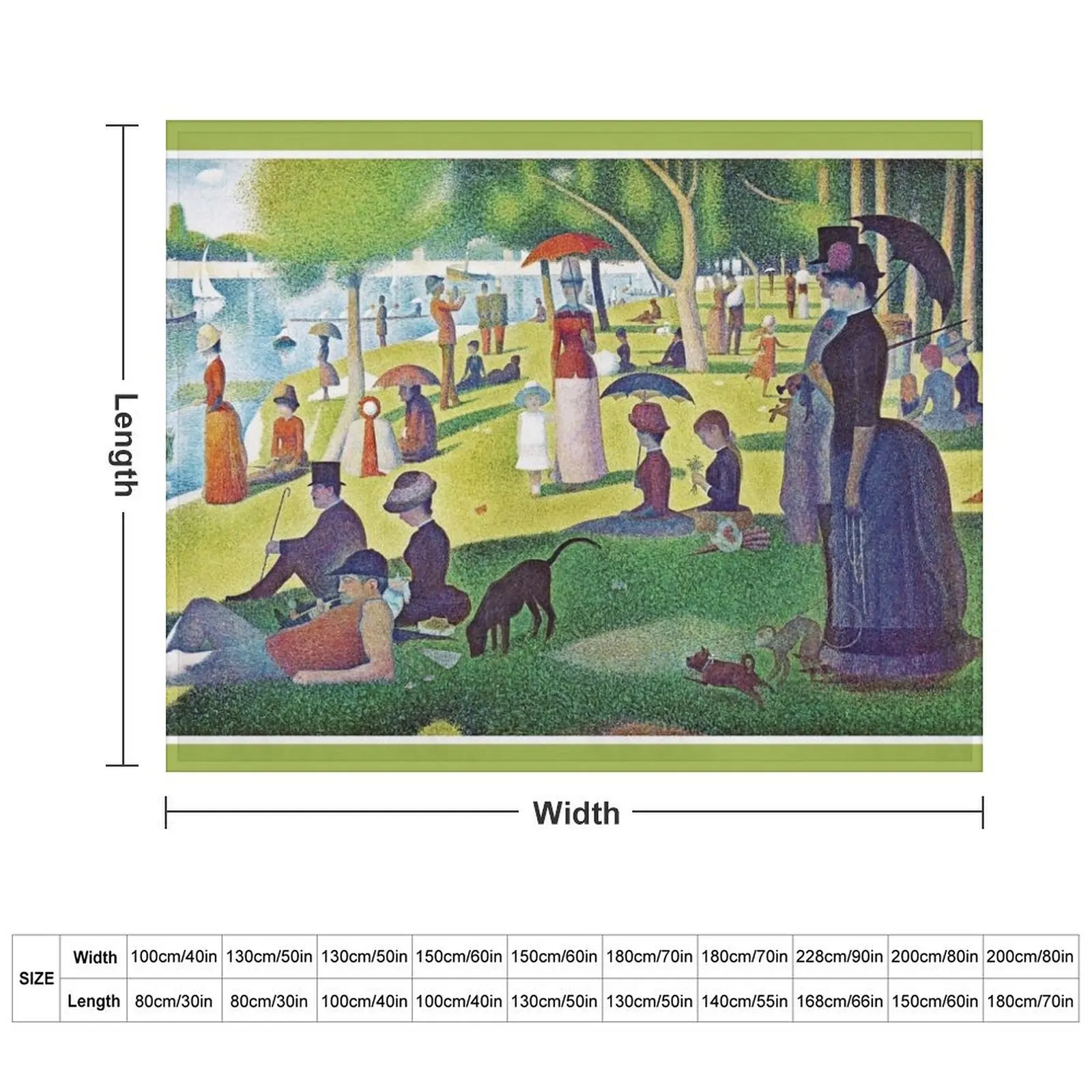 Послеобеденное одеяло Seurat's A Sunday на La Grande Jatte - с изображением опериализма