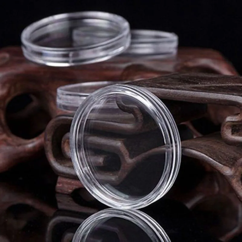 

100PCS 30mm Transparent Plastic Coin Capsules Collecting Box Case Storage Capsules Coins Container For Home Supplies