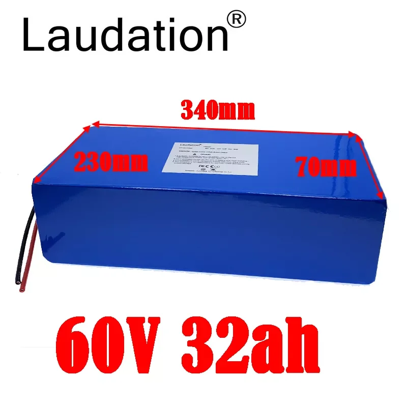 

Laudation 60V 32ah 18650 16s10p Electric Scooter Bateria 60v 32AH Electric Bicycle Lithium Battery Pack 2400W Ebike Batteries