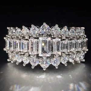 Bling Bling Geometric Cubic Zirconia Rings Crystal for Women Stylish Wedding Engagement Party Rings New Trendy Jewelry