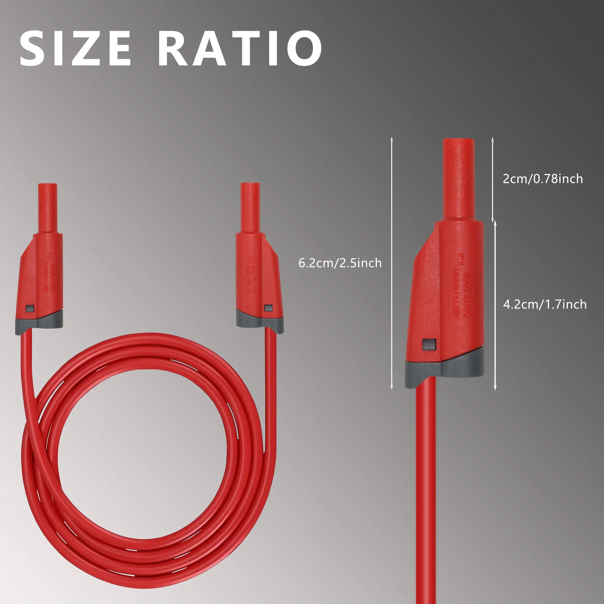 ZIBOO ZB-X13 Штабелируемые измерительные провода с разъемом типа «банан» — провод тестового кабеля для мультиметра, тестирование цепей, вилки типа «банан» 4 мм.