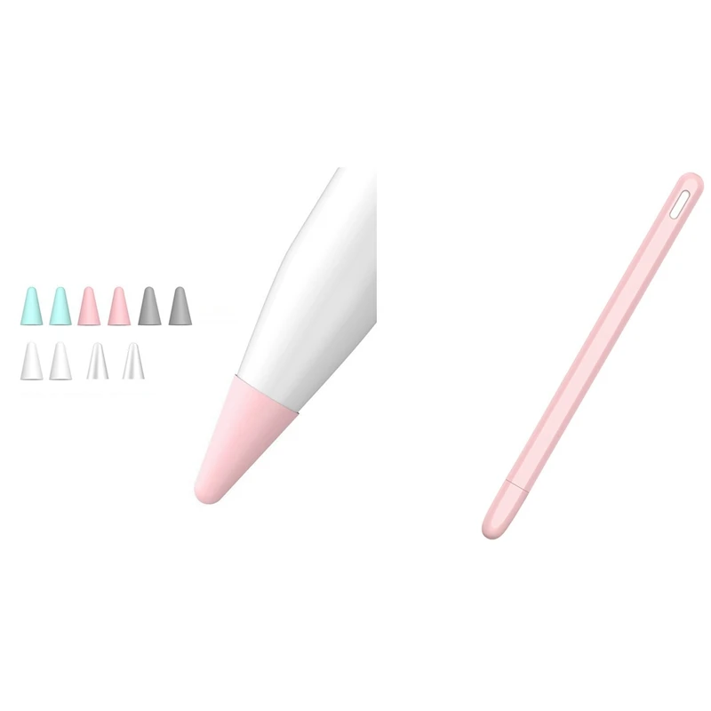 

1 шт. защитный розовый чехол для стилуса и 10 шт. силиконовый сменный наконечник чехол защитный чехол