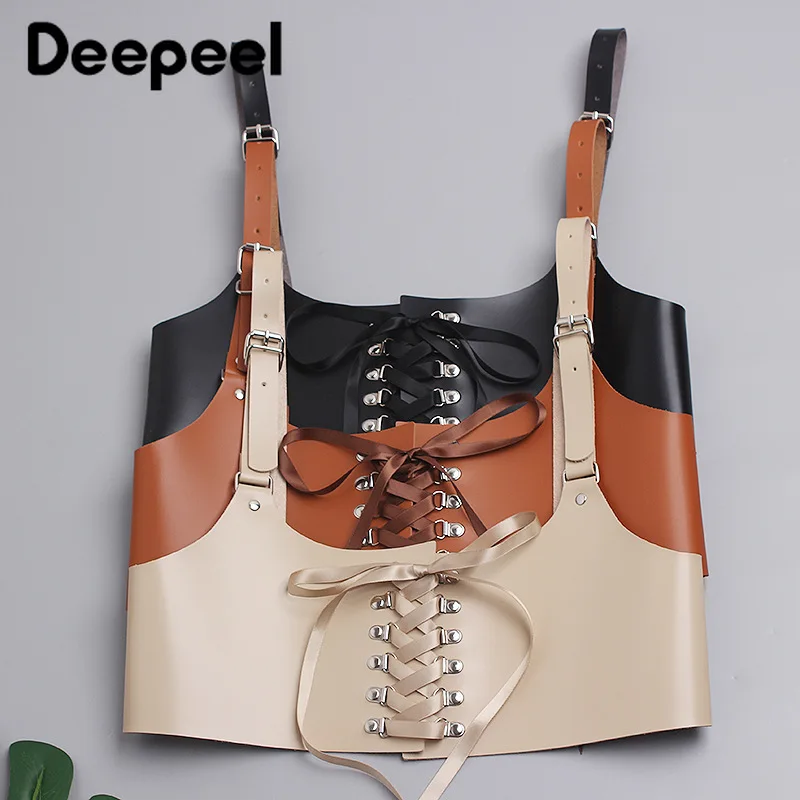 Deepeel 72cm Punk Women's PU Shoulder Strap Suspenders Cummerbunds Female Fashion Waist Corset Luxury Harness Peplum Belts  - buy with discount