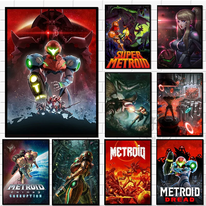 

Постер Metroid Самус Аран, видеоигра PS4, научная фантастика, накладка, игра, аниме, холст, картина, печать, гостиная, украшение для дома, картина, подарки