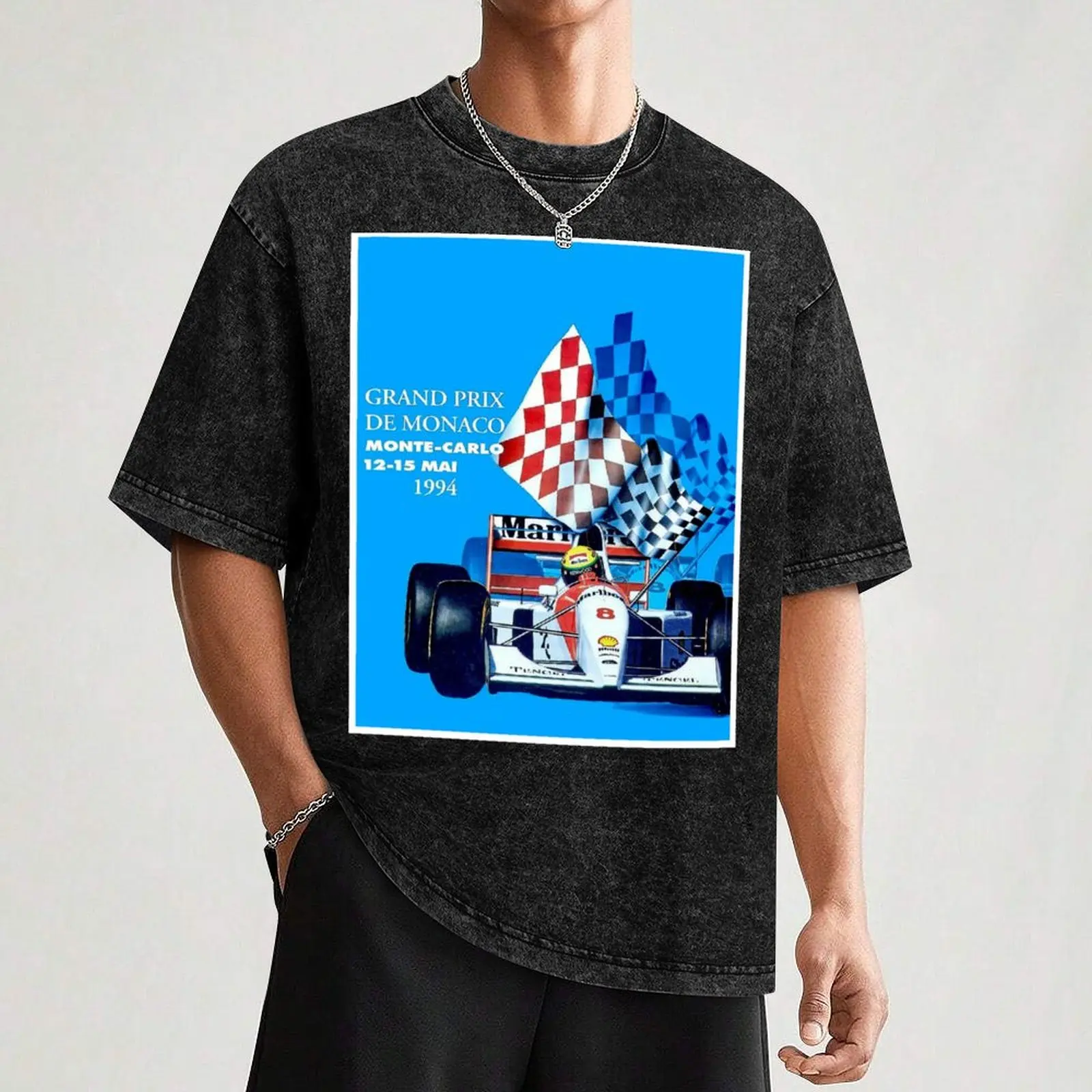 MONACO GRAND PRIX: винтажная футболка с принтом автогонок 1994 уличная одежда больших