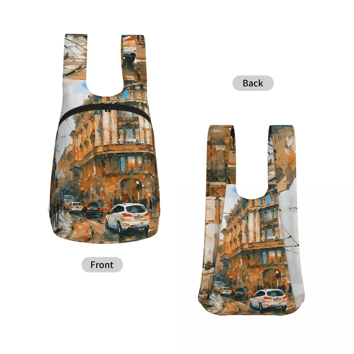 Фото Рюкзак Milan Rainy Street Watercolor, студенческая сумка для хранения книг, детская школьная сумка, сумки на плечо для ноутбука для мужчин и женщин №2