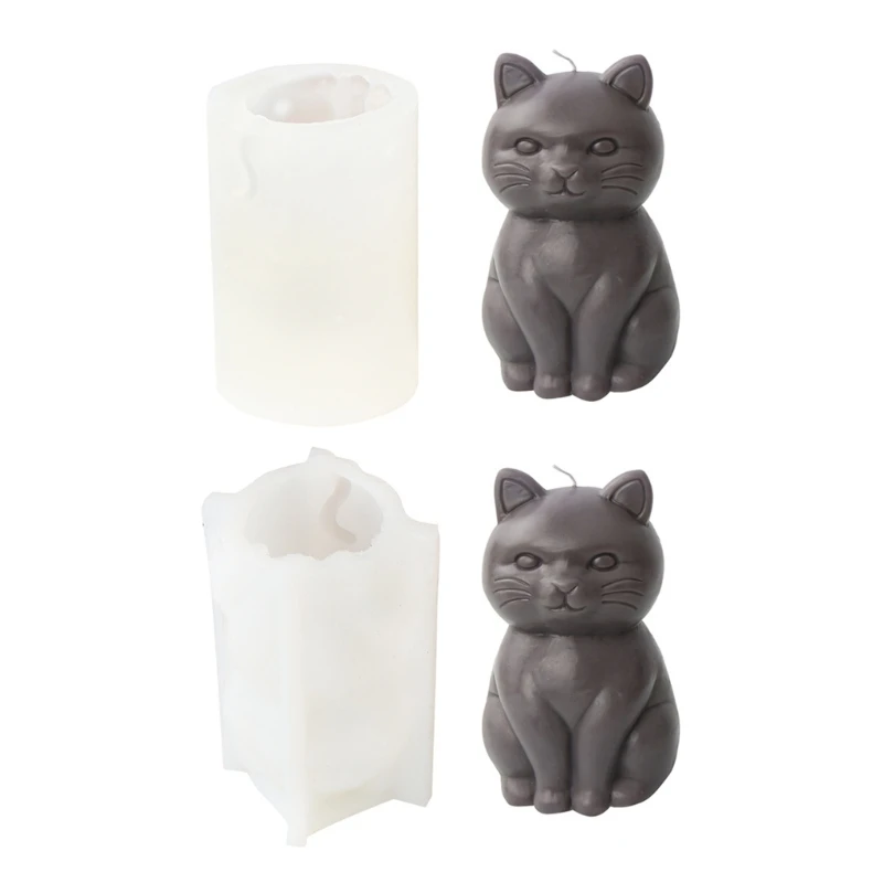 

3D Fat Cat Shape Silicone Mold Candle Making Tool DIY Candle Moulds Ornaments