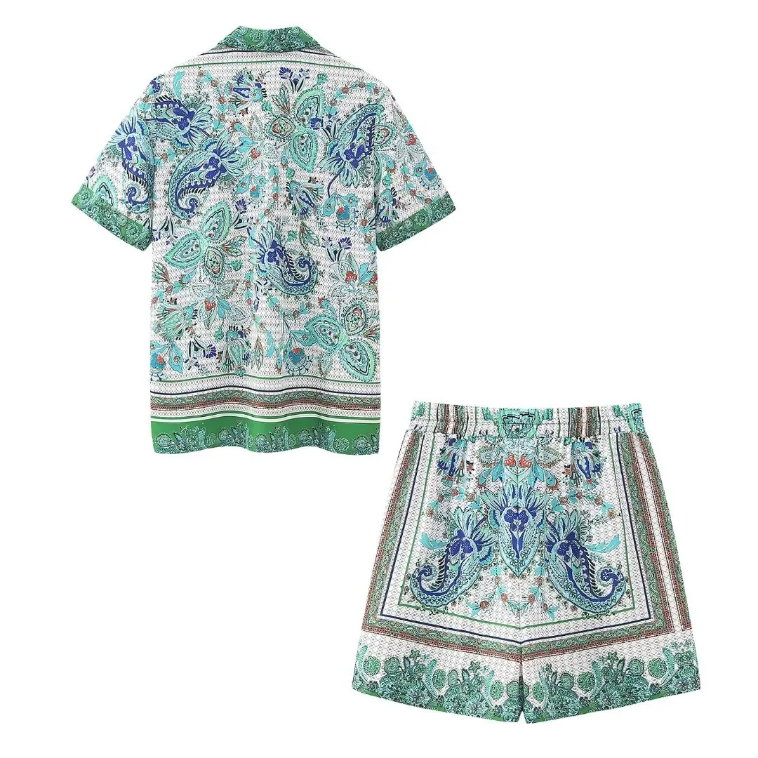 Refeel Summer Shorts Girls New Casual Loose Floral Print Short Pants Y2K Elastic Waist Female Trousers Women Clothing