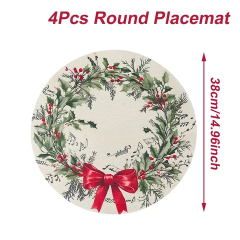 Рождественские подставки для столовых приборов, 4 шт.