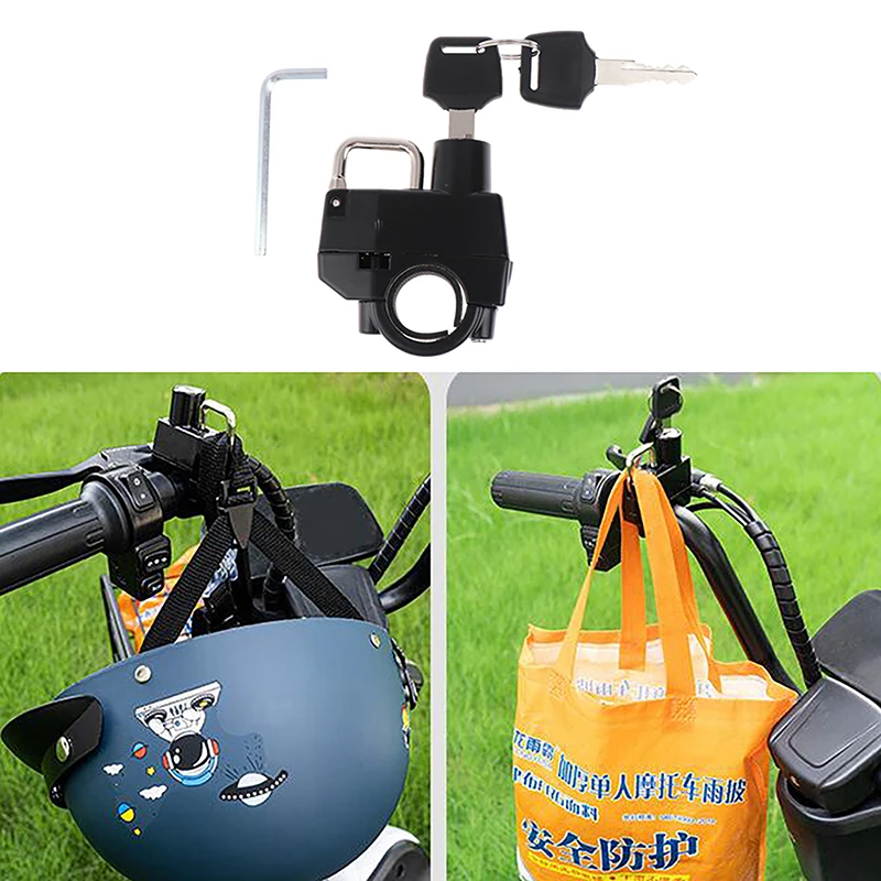 

1Pc Universal Motorcycle Helmet Lock Handlebar Frame Tube With 2 Keys Motor Anti-thief Security Padlock Accessories