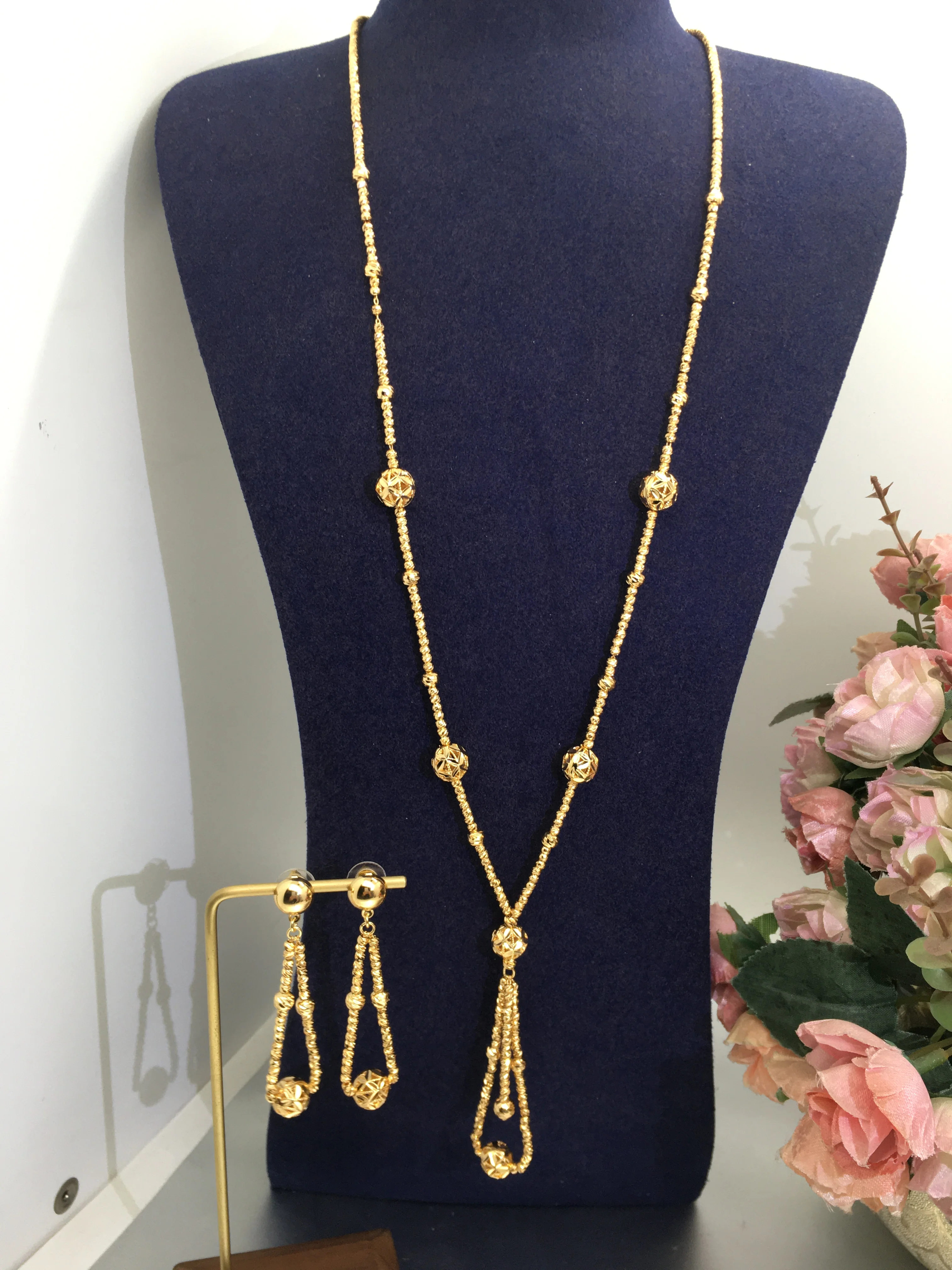 ACCKINGTrendy Fashion2PCS Роскошные индийские комплекты ювелирных украшений Waterdrop для