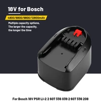 new for bosch 18v 12 8ah li ion battery pba psb psr pst bosch home garden tools only for type c al1830cv al1810cv al1815cv