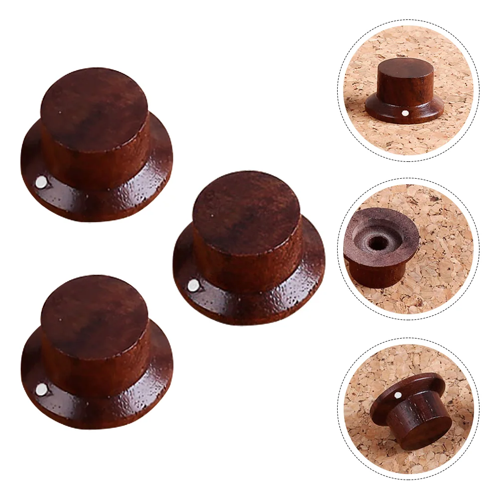 

3 Pcs Round Acoustic Guitar Amplifier Control Knob Rose Wood Guitar Control Knob