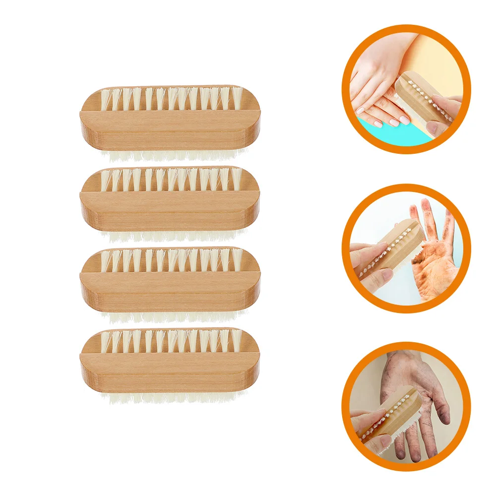 

4 Pcs Fingernail Scrub Brush Brushes Wash Clean Nails Pp Cleaning Fingernails Fine