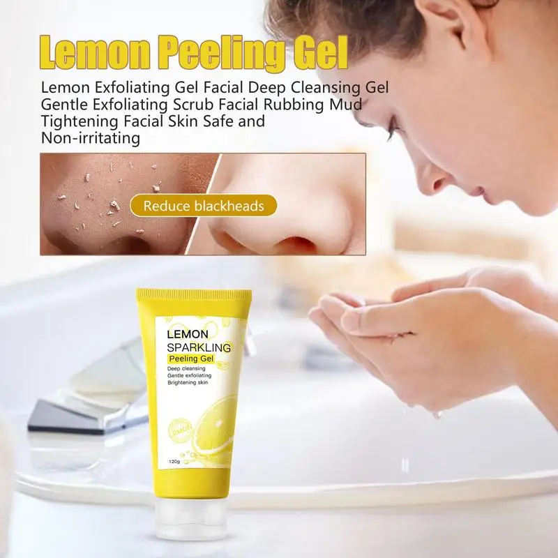 

80g Lemon Peeling Gel Cleansing Scrub For Face Skin Tightening Moisturizing Skin Gentle Removes Dead Skin Cells Exfoliator