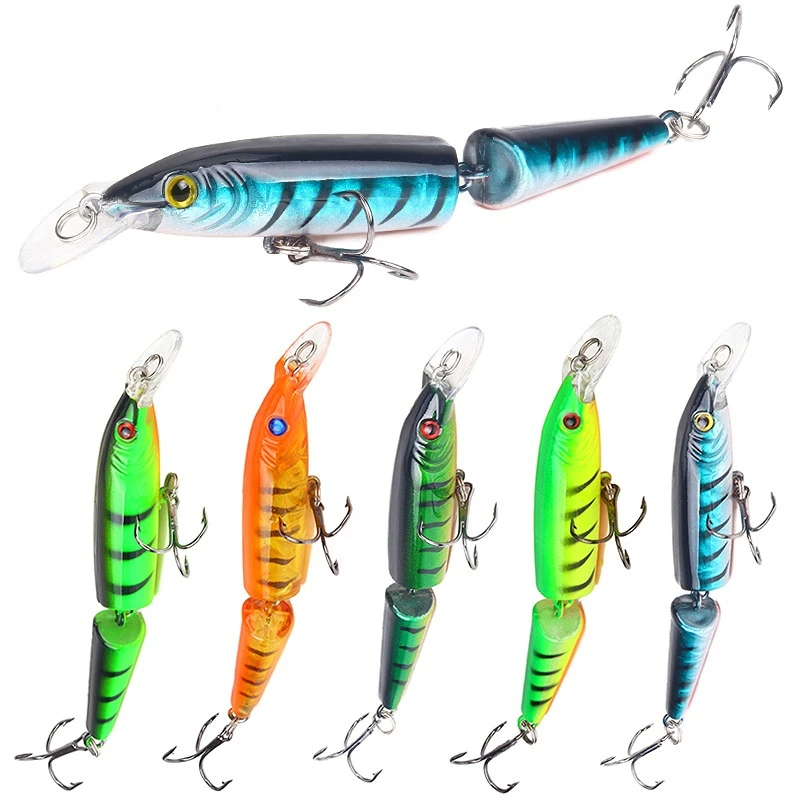 

1PCS Minnow Fishing Lure 105mm 9g Artificial Bait 3D Eyes Two Sections of Hard Bait Wiggle Simulation Mimic Hard Bait Fake Lure