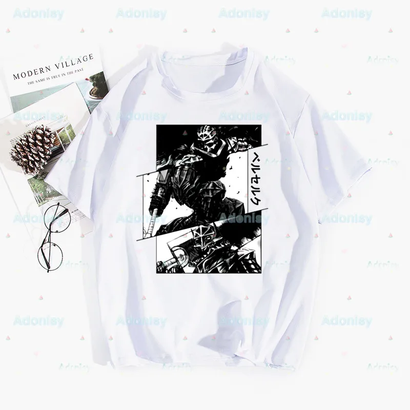 

Berserk Guts Print T-shirts Women Summer Swordsman Gatsu Sacrifice Zodd Anime Graphic Tees Shirts woman Crew Neck Harajuku Tops