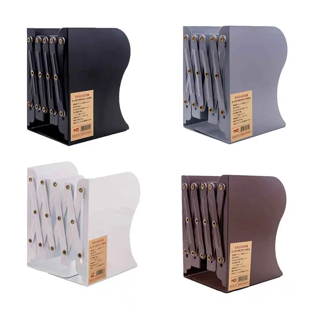 

Retractable Book Holder Scalable Bookstands Metal Iron Bookshelf Telescopic Desktop Book Storage Rack
