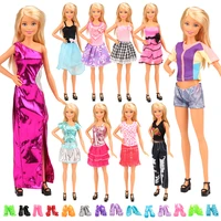 handmade 30pcsset 10 fashion doll clothes dress 10 shoes 10 dolls accessories for barbie diy birthday present kids toys girl