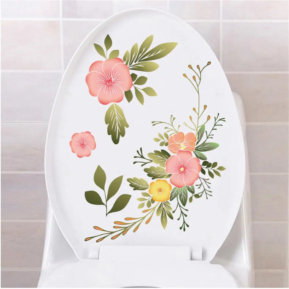 

Waterproof Flower Toilet Stickers Self-adhesive Paintings 3D Wall Art Decoration For Toilet Bathroom Restroom Dropshipping