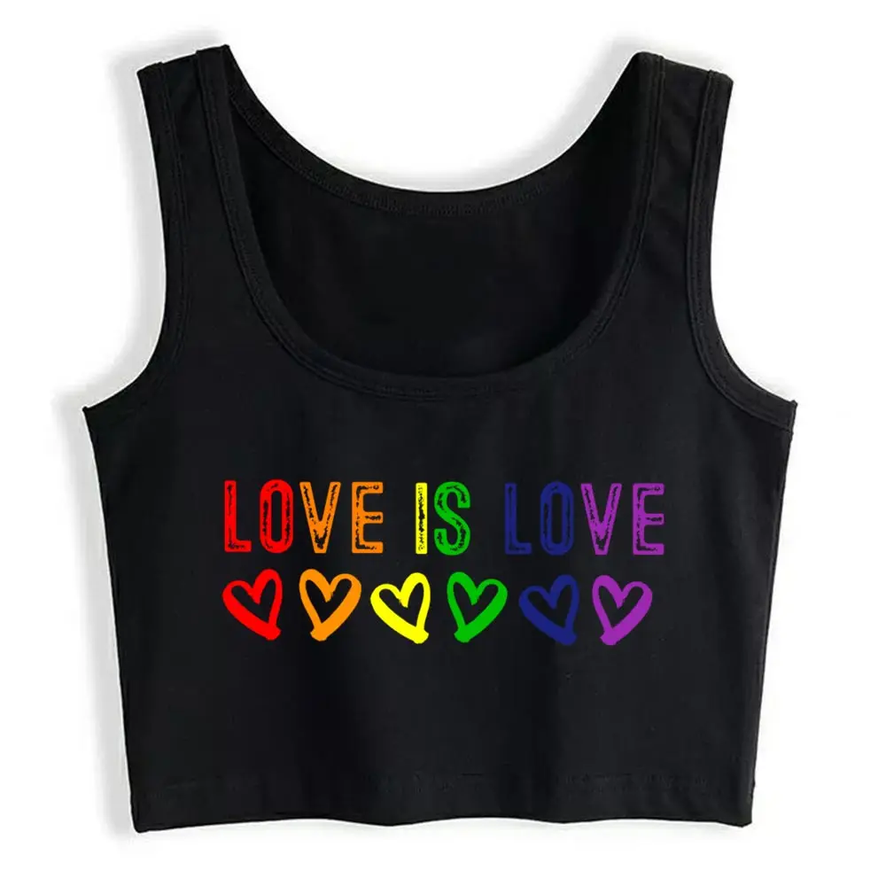 

Новый женский укороченный топ с надписью Love Is Love Hearts ЛГБТ