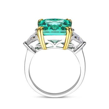 Emerald High Carbon Diamond Rings For Women - Wedding Fine Jewelry 3