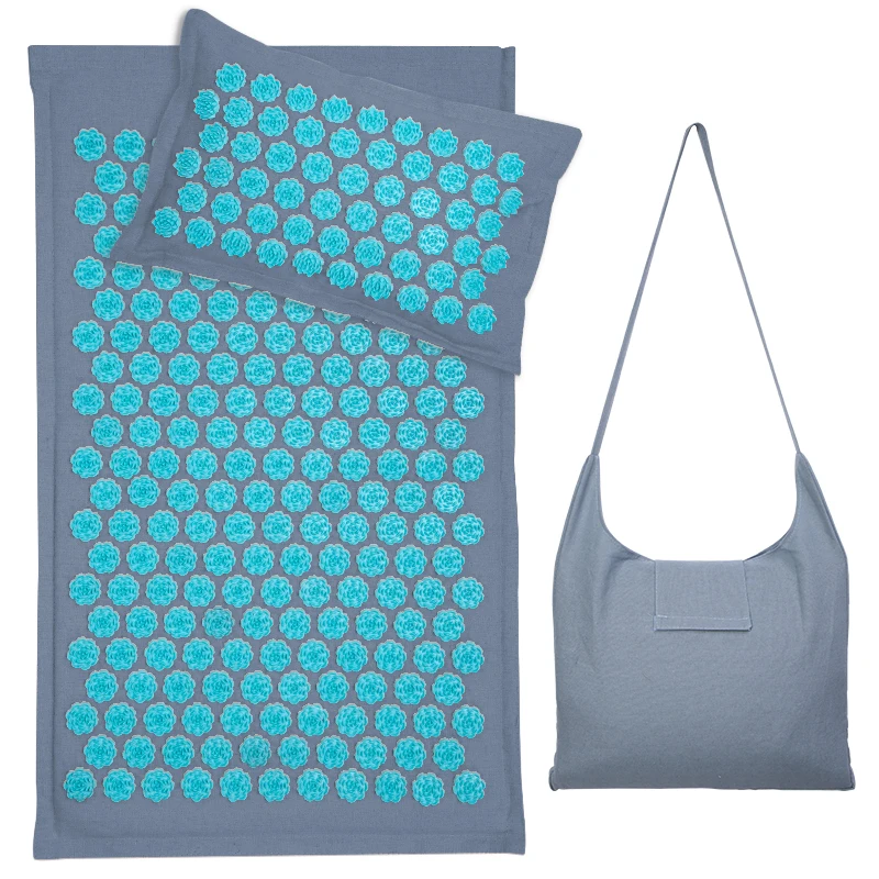 

Accupuncture Cushion Acupressure Mat 2pc/3pcs Set Nature Linen Coconut Palm Yoga Mat Lotus Spike Massage Pillow Cushion with Bag