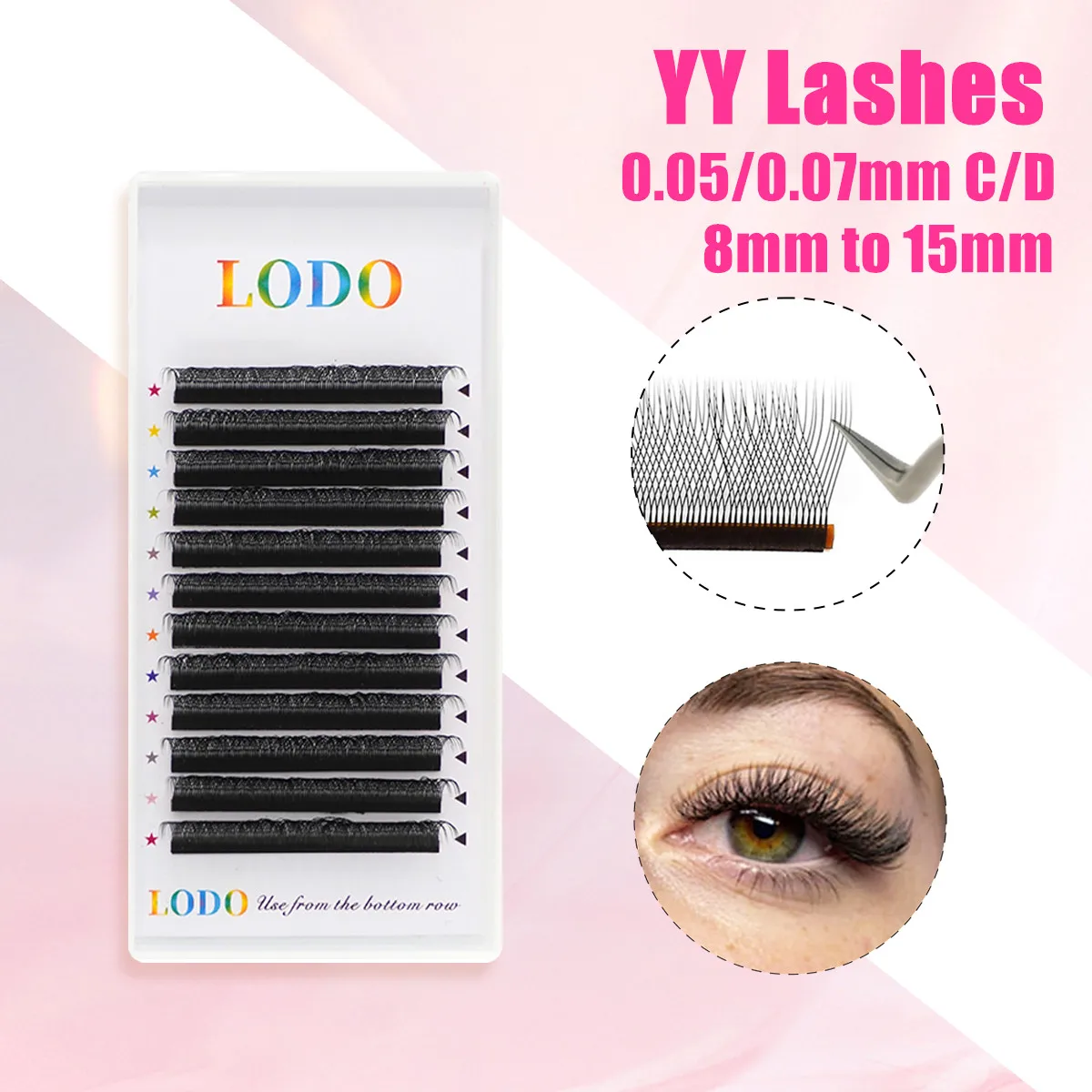 

FenLaLa YY Shape Lashes 0.05/0.07mm Soft Individual Eyelash Extension False Mink 3D Cilios Russian Volumed Eyelashes Makeup