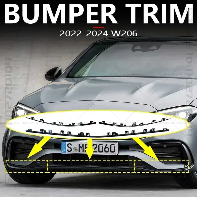 Фото Для 2022-2024 W206 Mercedes Benz C300 Накладка на передний бампер 2068854102 2068854202 2068855702 2068854302 2068854402 2068855802 №1