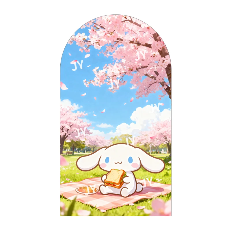 Фото Фон-арка Sanrio Cinnamoroll для уличных мероприятий, декоративный реквизит для фотозоны в стиле каваи, для детских праздников и тематических мероприятий №2