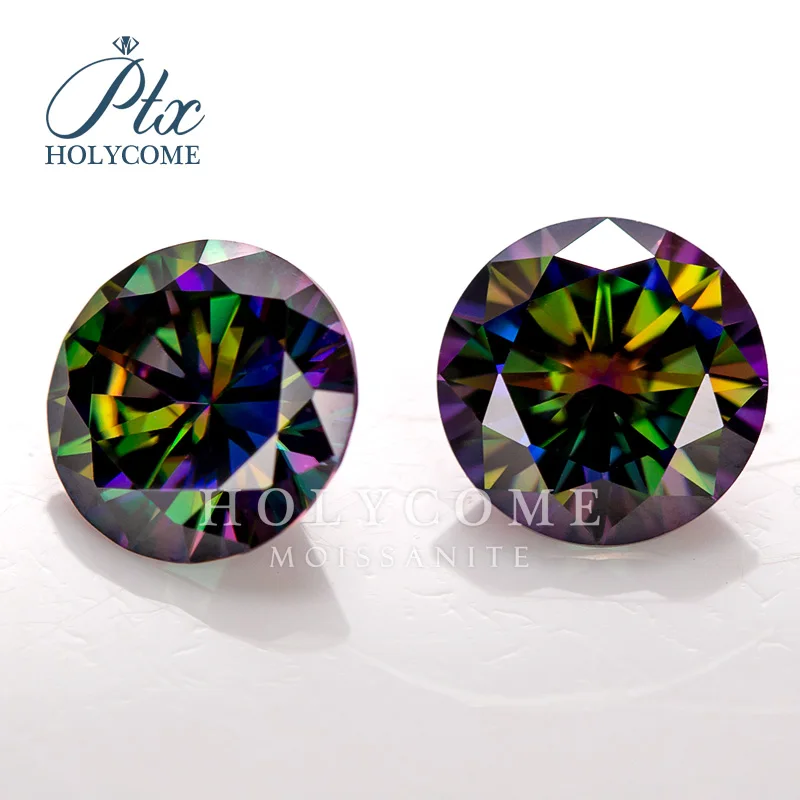 Павлиний зеленый цвет заводская цена высокое качество Свободный Муассанит 6 5 мм