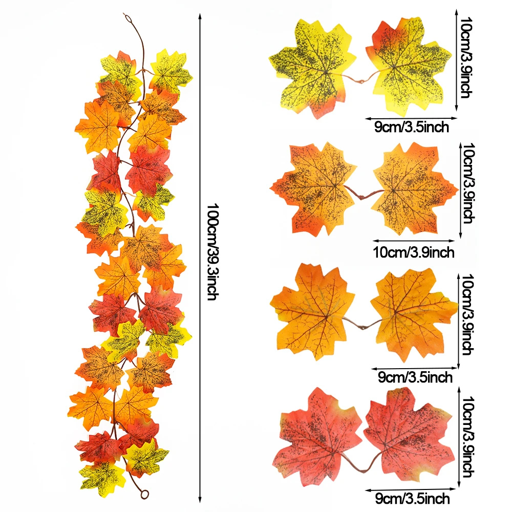Искусственная осенняя гирлянда из кленовой лозы