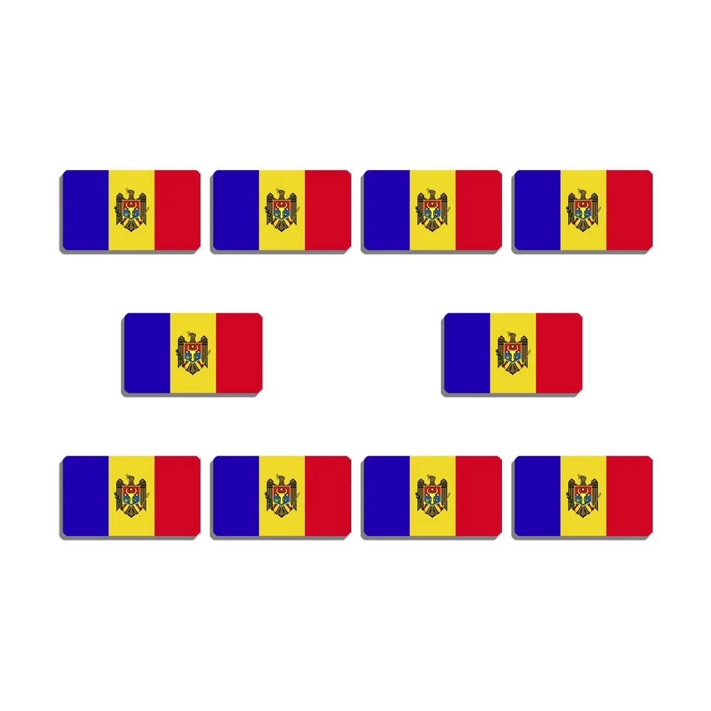 

10 Pcs/Lot Republic of Moldova Flag Brooch Pin For Backpacks Hat Bag Clothes Patriotic Badge