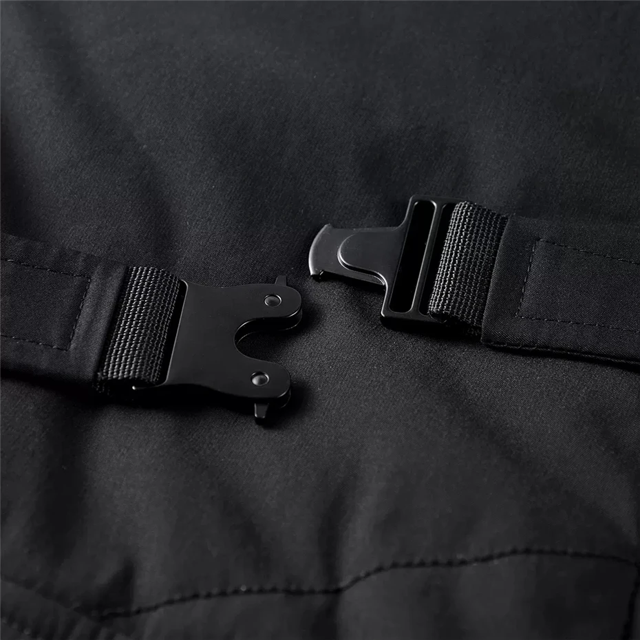 Winter Parka Men Techwear Thick Jacket Windbreaker Patchwork Design Hooded Cargo Jacket Coat Male Tactical Function Clothes