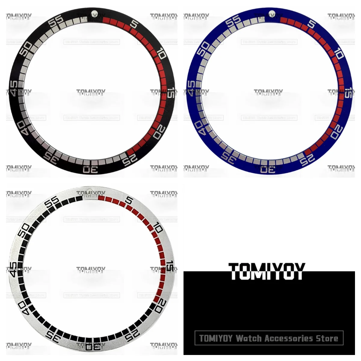 38 мм черно-синяя стандартная плоская вставка для циферблата подходит