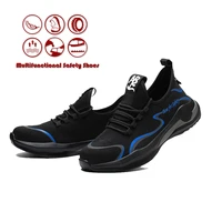 low top thick soled reflective sports casual shoes mens anti smashing anti piercing outdoor work safety shoes