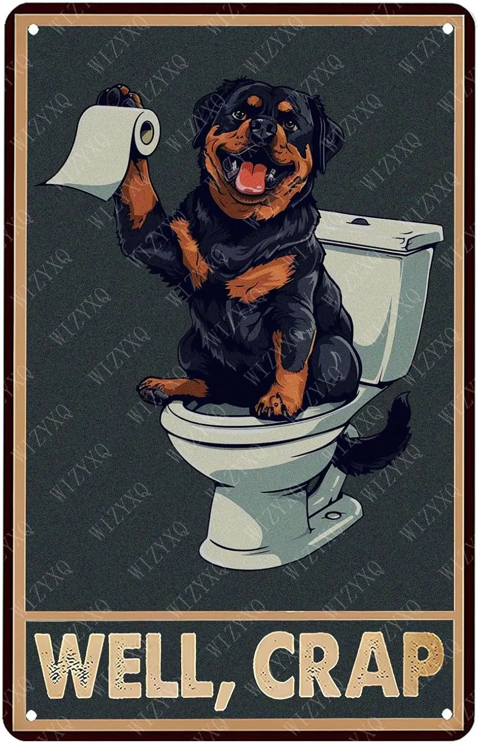 Metl Sgns Well Crp Rottweler Sgn Vntge lumnum Tn для дома Lvng Room Br Bthroom Wll Decor 12x8 nch