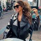 Ailegogo Новое поступление Зима Осень 2022 женский кожаный кошелек Campera Chaqueta Cuero Mujer Modis Coat Женская кожаная куртка