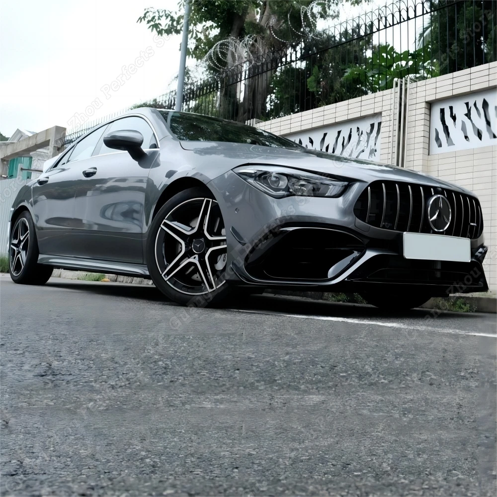 

For Mercedes Benz C118 CLA45 AMG 4Pcs Car Front Bumper Side Spoiler Splitter Fog Lamp Grille Trim Air Blade 2019-2022 Tuning