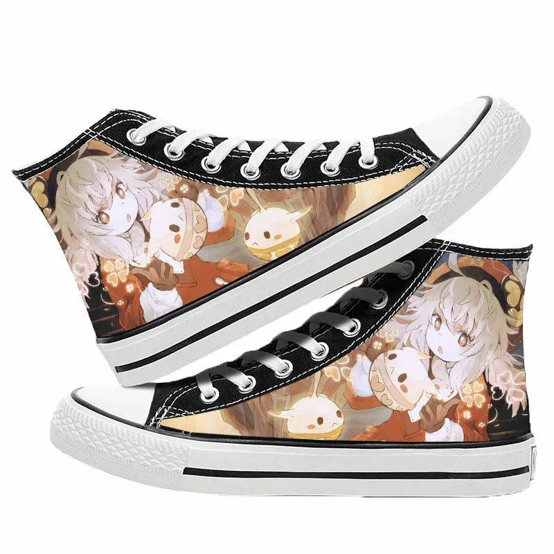 Game Genshin Impact Klee Xiao Print Canvas Zhong Li Tartaglia Won Косплей Высокие кроссовки Повседневная