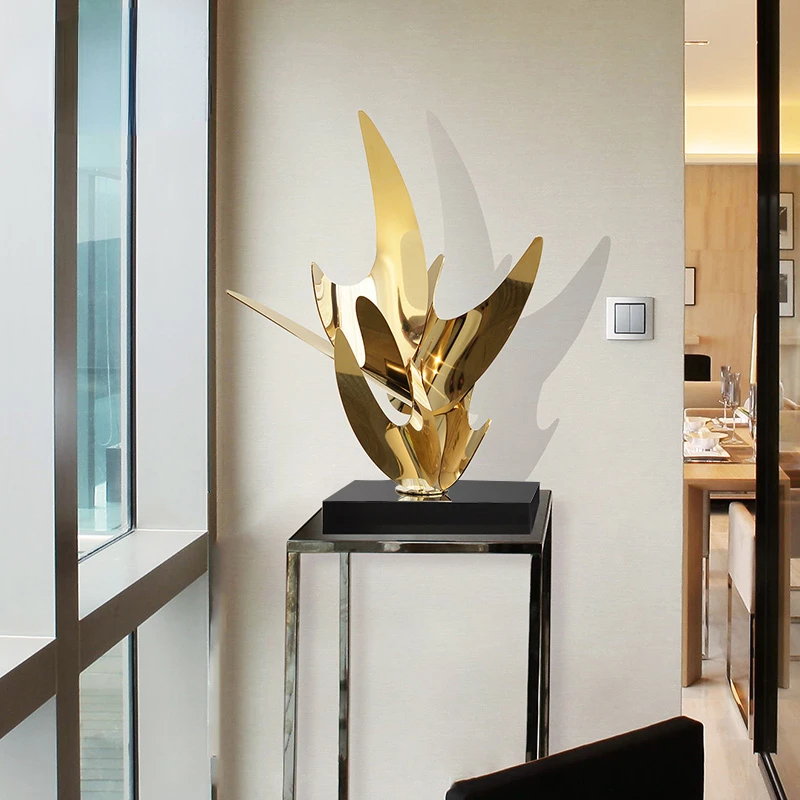 

High-grade villa living room abstract ornaments Hotel lobby decoration modern creative metal sculpture crafts