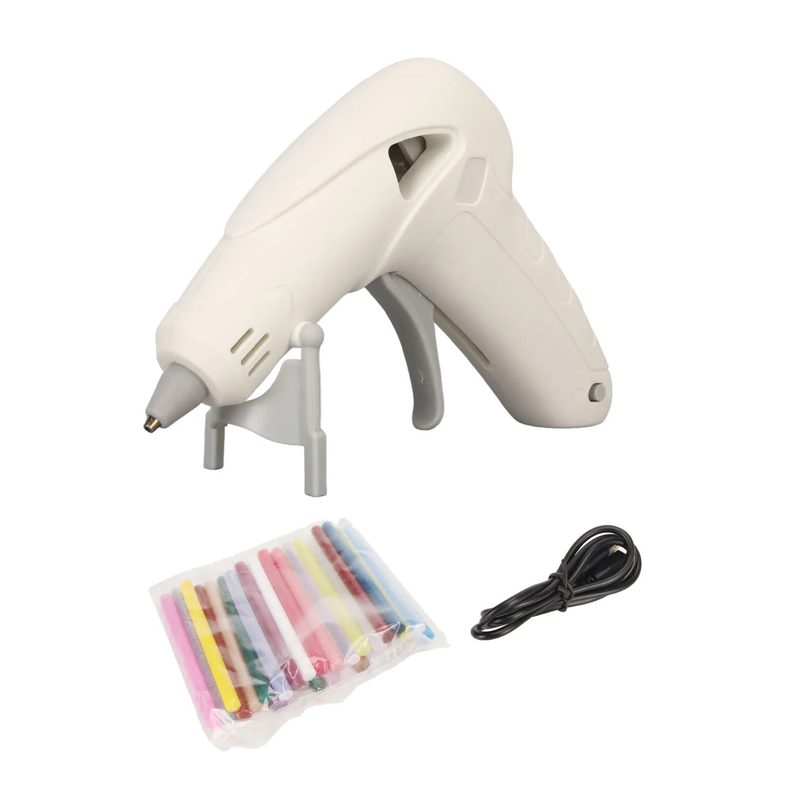 Hot  Glue Machine Ergonomic Design Handle Foldable Stand Quick Heating Hot Glue Machine 10W with 30 Glue Sticks for School
