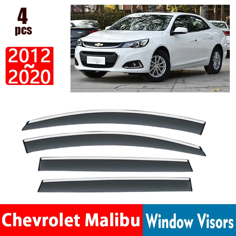 FOR Chevrolet Malibu 2012-2020 Window Visors Rain Guard Windows Rain Cover Deflector Awning Shield Vent Guard Shade Cover Trim