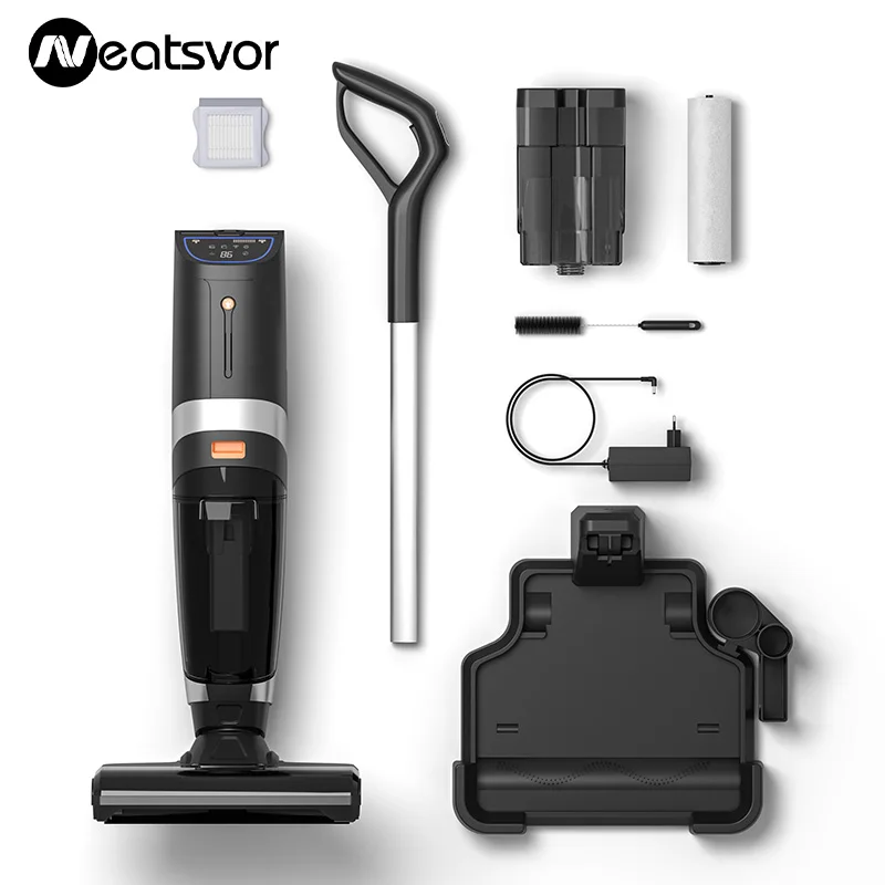 Пылесос вертикальный моющий беспроводной Neatsvor T30 пылесос для дома 3 в 1 черный |