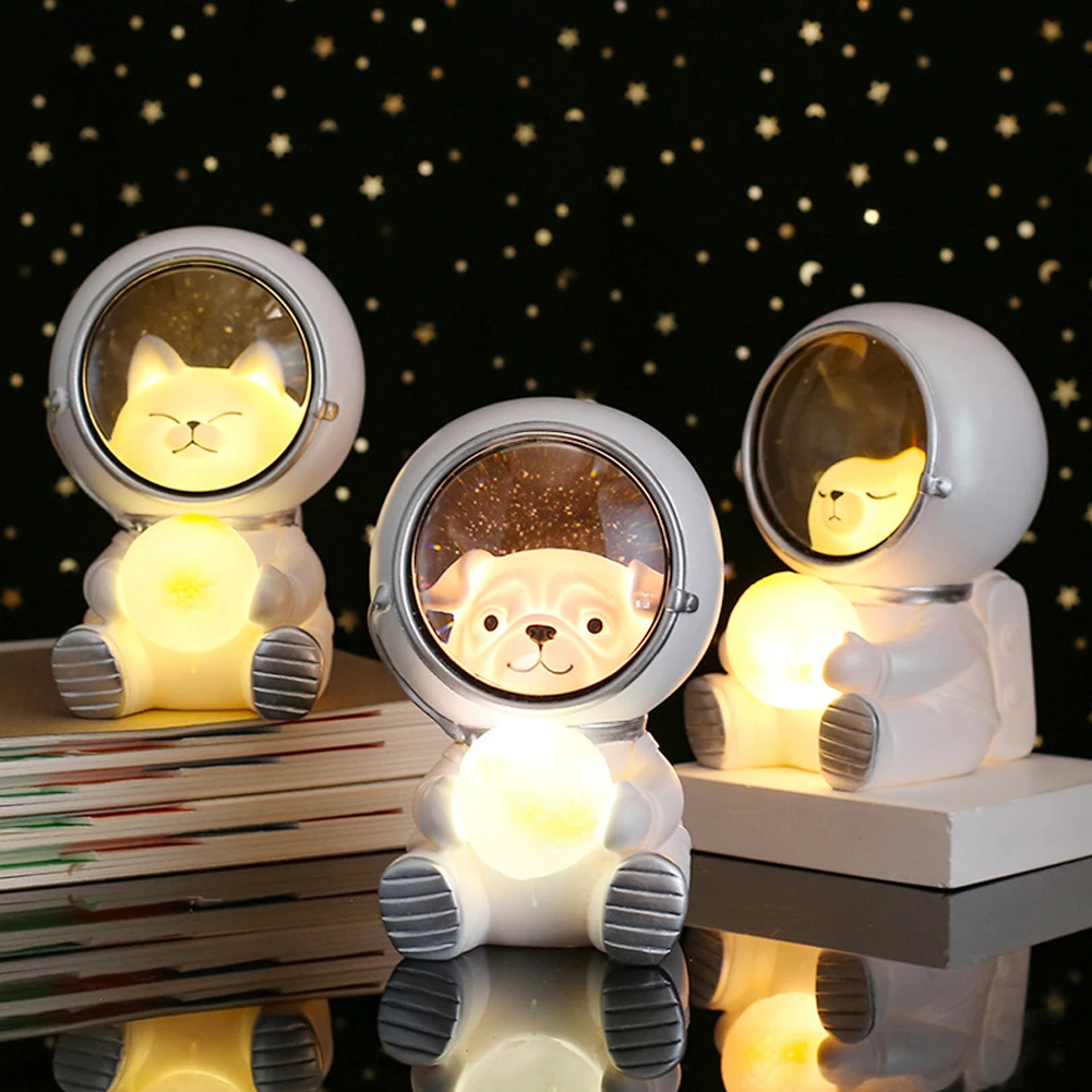 

USB Charging Galaxy Guardian Pet Astronaut Night Light Atmosphere Lamp Children Kids Holiday Gift Decoration Lamp Sleeping Light