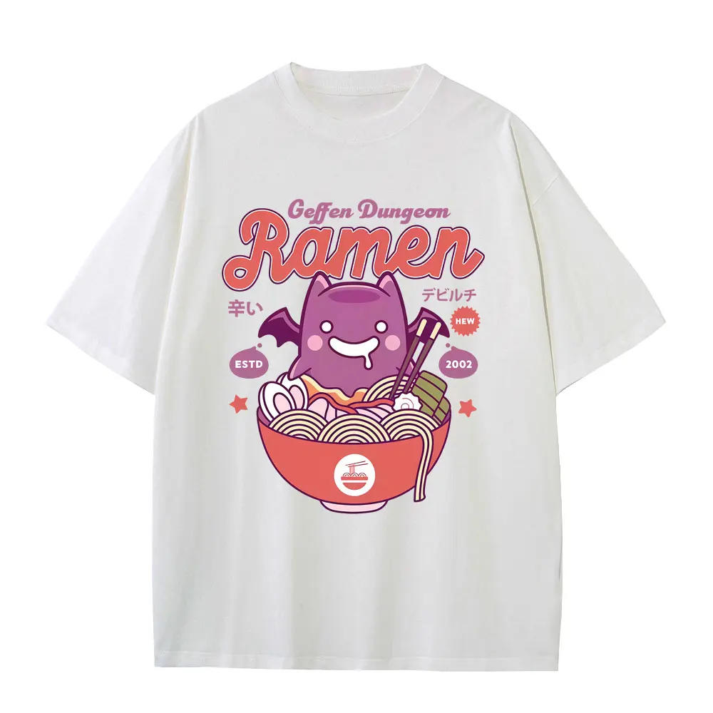 Футболка с графическим принтом Geffen Dungeon Eat Ramen для мужчин и женщин, забавные винтажные футболки в японском стиле, мужские повседневные хлопковые футболки, уличная одежда (art.: 3920d90dc06bc) - 3920d90dc06bc
