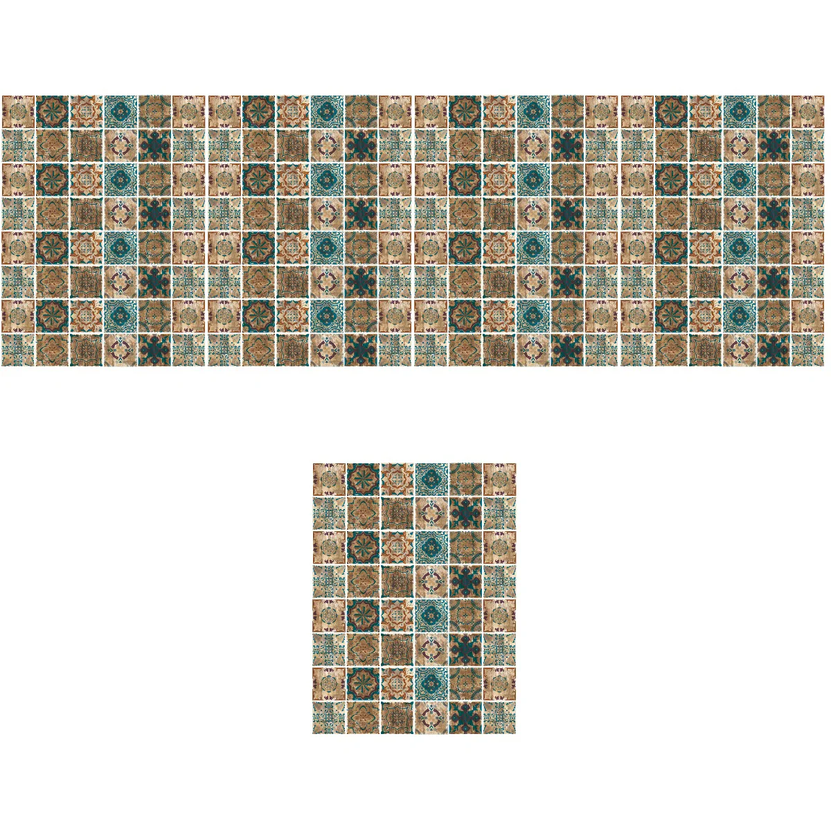 

240 pcs Kitchen Bathroom Wall Stickers Vintage Style Wallpaper Decorative Tile Stickers