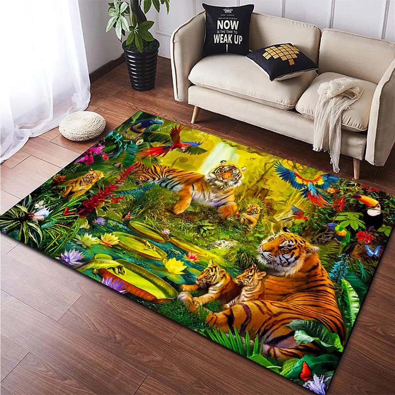 

Rugs Tiger Print Rugs Animal Prints Jungle Theme Kids Room Custom Rugs Living Room Door Mats Yoga Mats Kitchen Mats Home Decor