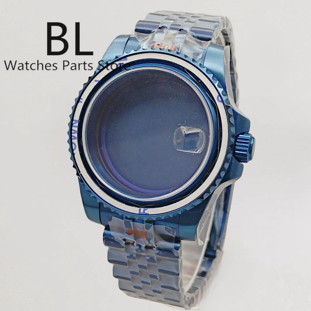 Голубые гальванизированные часы BLIGER 40 мм браслет для украшения устрицы/юбилея с