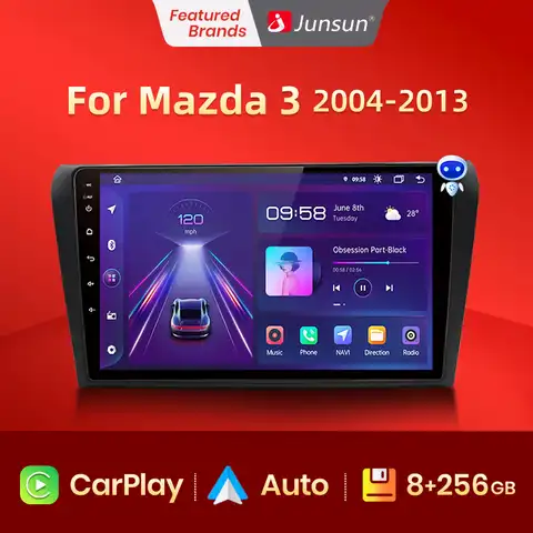 Автомагнитола Junsun V1pro, 2 din, Android, для Mazda 3 bk maxx axel 2004-2013